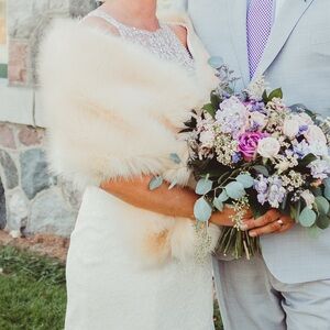 Elegant Faux Fur Bridal Shawl